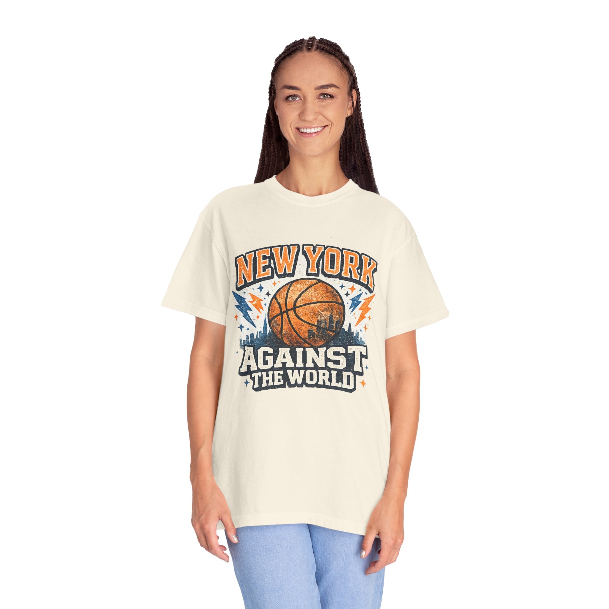 New York Basketball T-Shirt — "Against the World" Vintage Hoop Tee