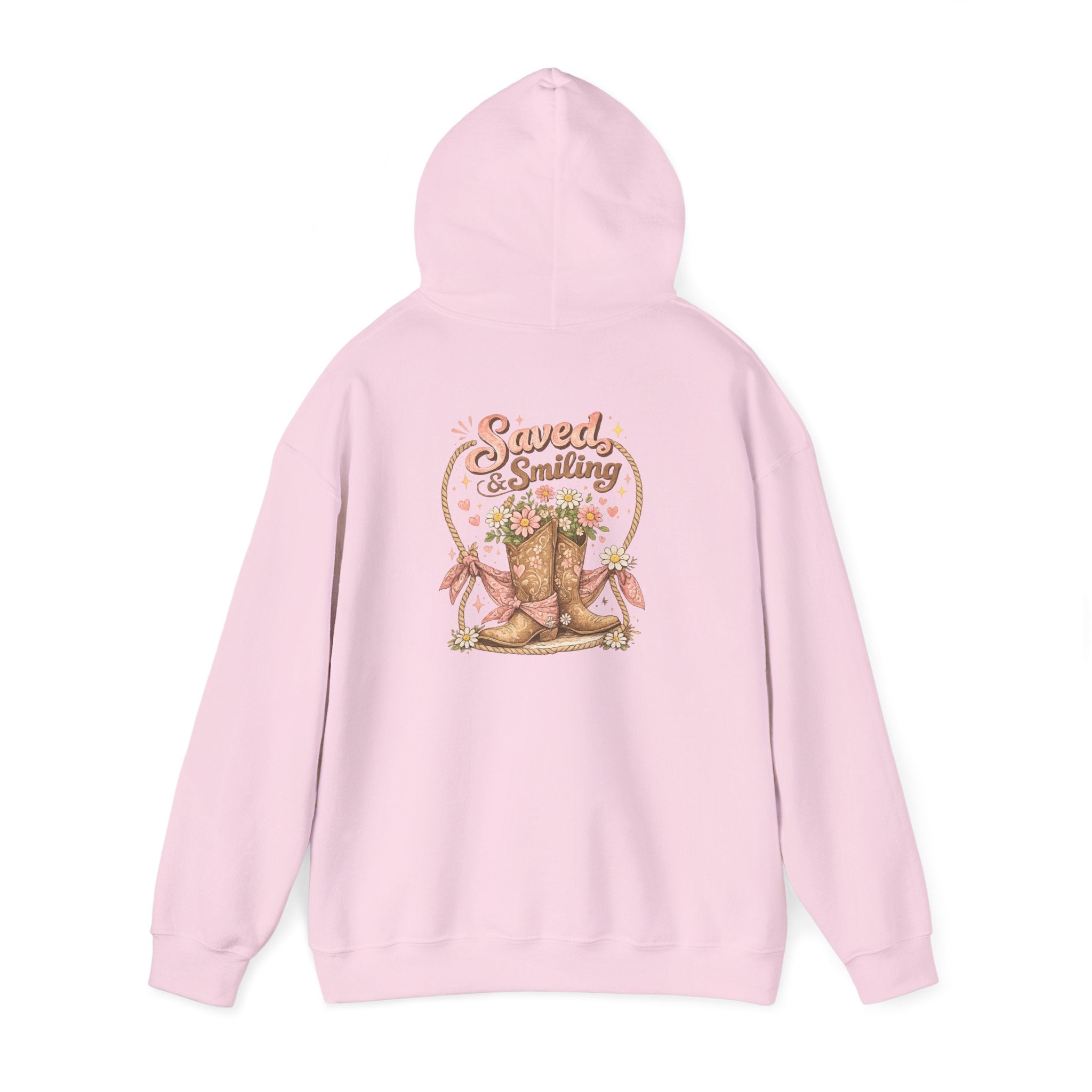 Cowgirl Boots & Daisies Hoodie — Be Happy Smiling Western Sweatshirt