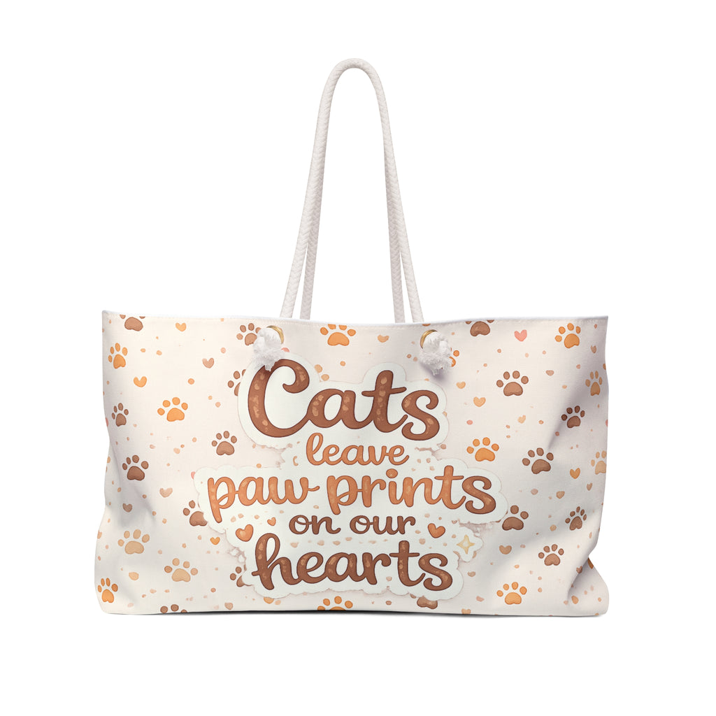 Cats Leave Paw Prints On Our Hearts Weekender Bag