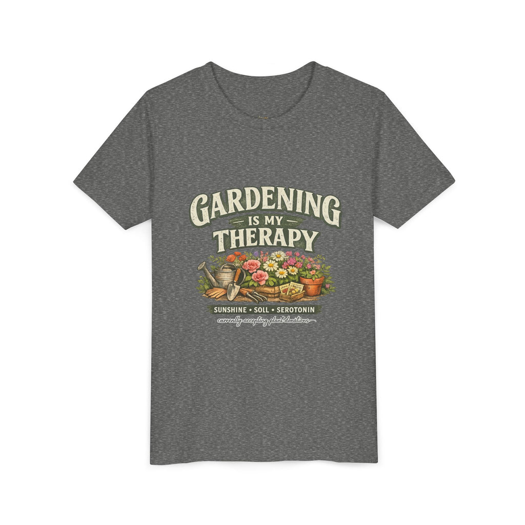 "Gardening Is My Therapy" Floral Kids Shirt
