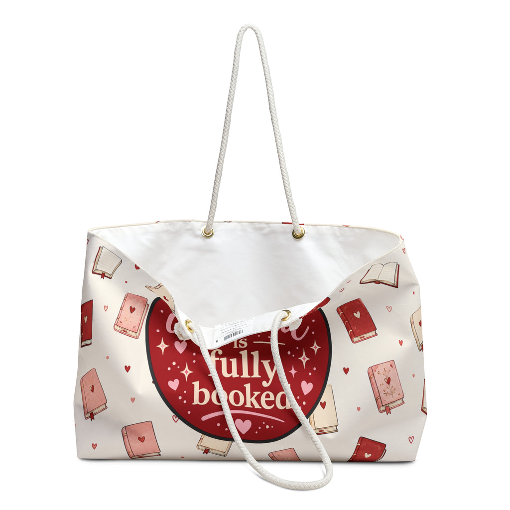 “My Weekend Is Fully Booked" Book Lover Travel Tote