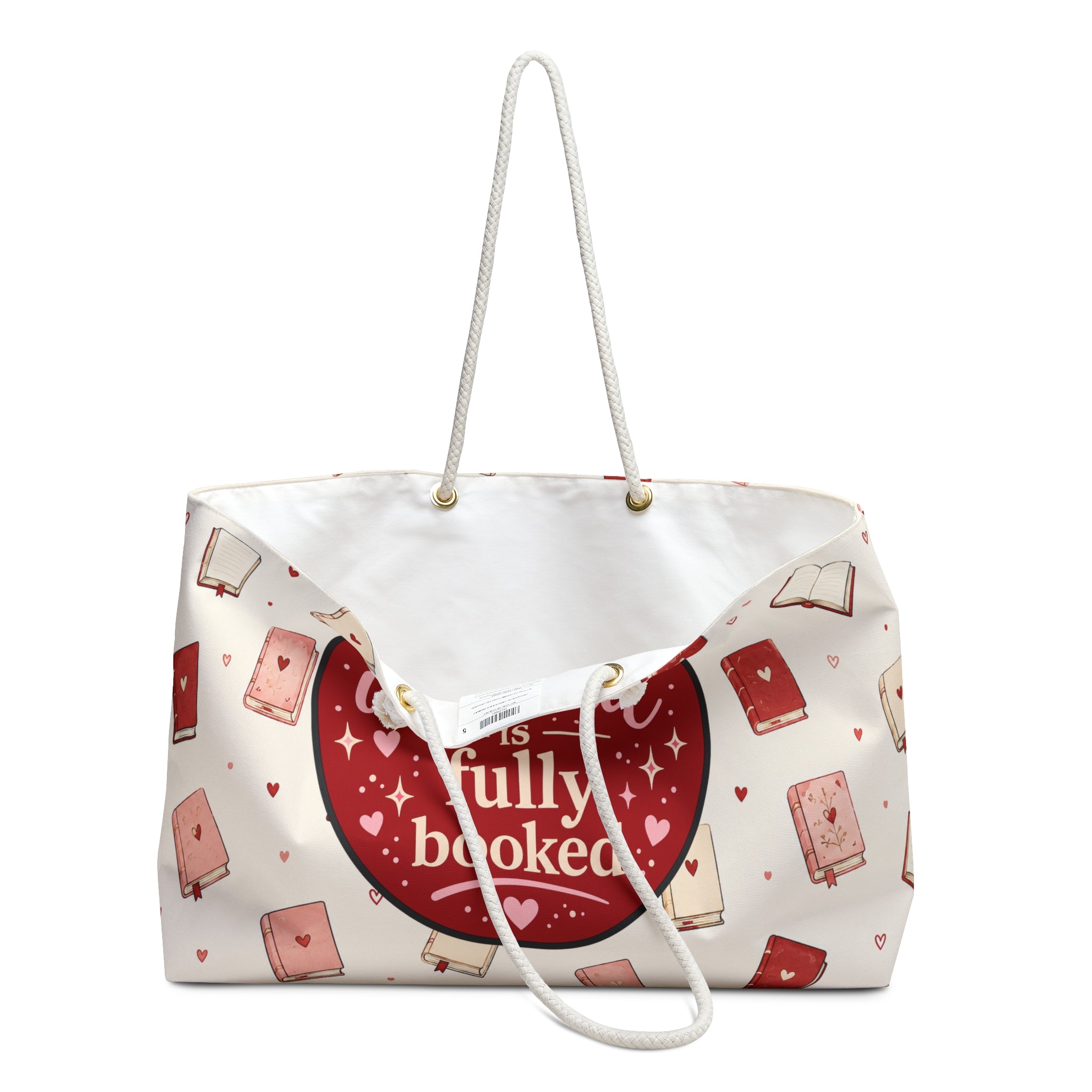 “My Weekend Is Fully Booked" Book Lover Travel Tote