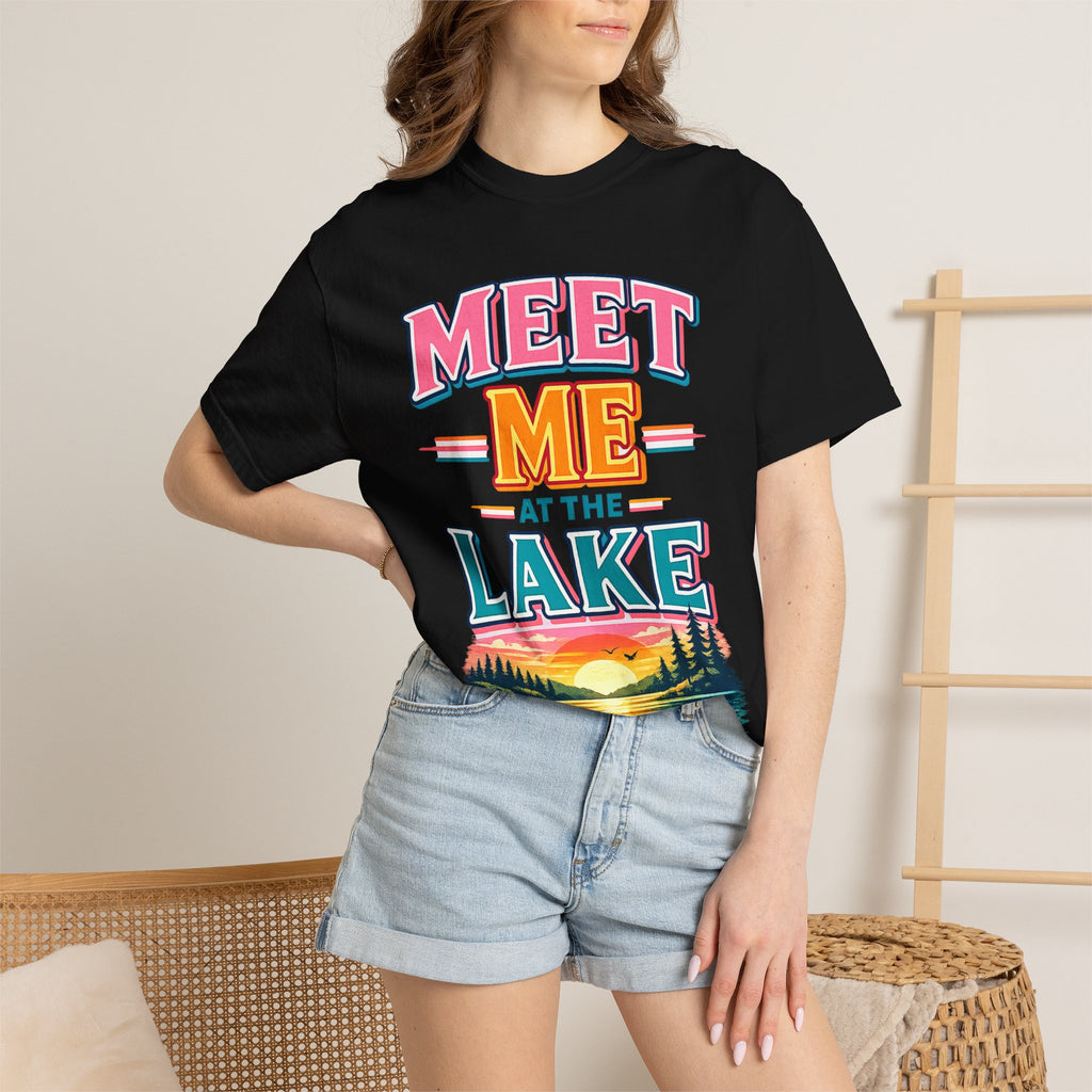 Meet Me at the Lake T-Shirt — Vintage Lakeside Sunset Graphic Tee