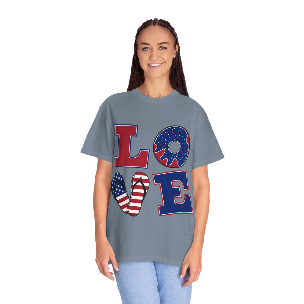 Patriotic 'LOVE' & '’Merica' Graphic T-Shirt – Fourth of July USA Tee
