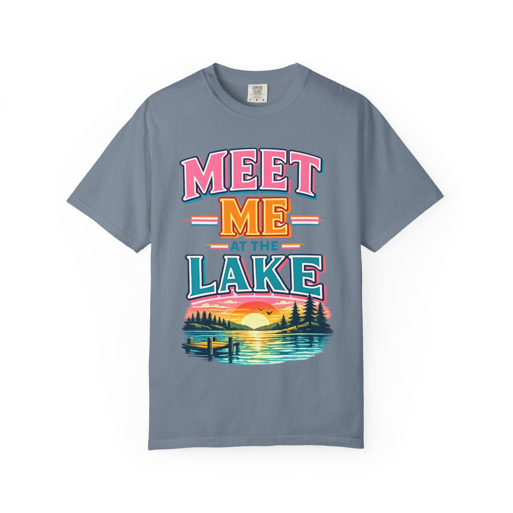Meet Me at the Lake T-Shirt — Vintage Lakeside Sunset Graphic Tee