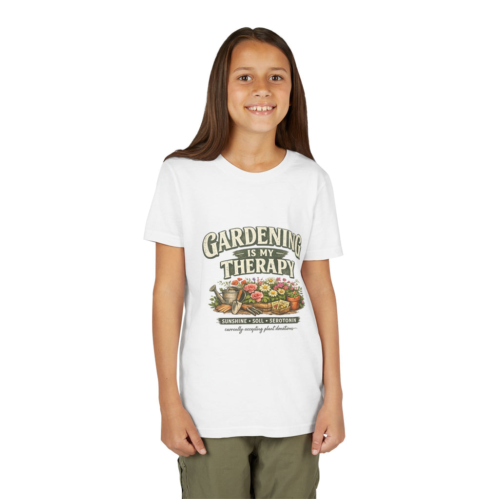 "Gardening Is My Therapy" Floral Kids Shirt
