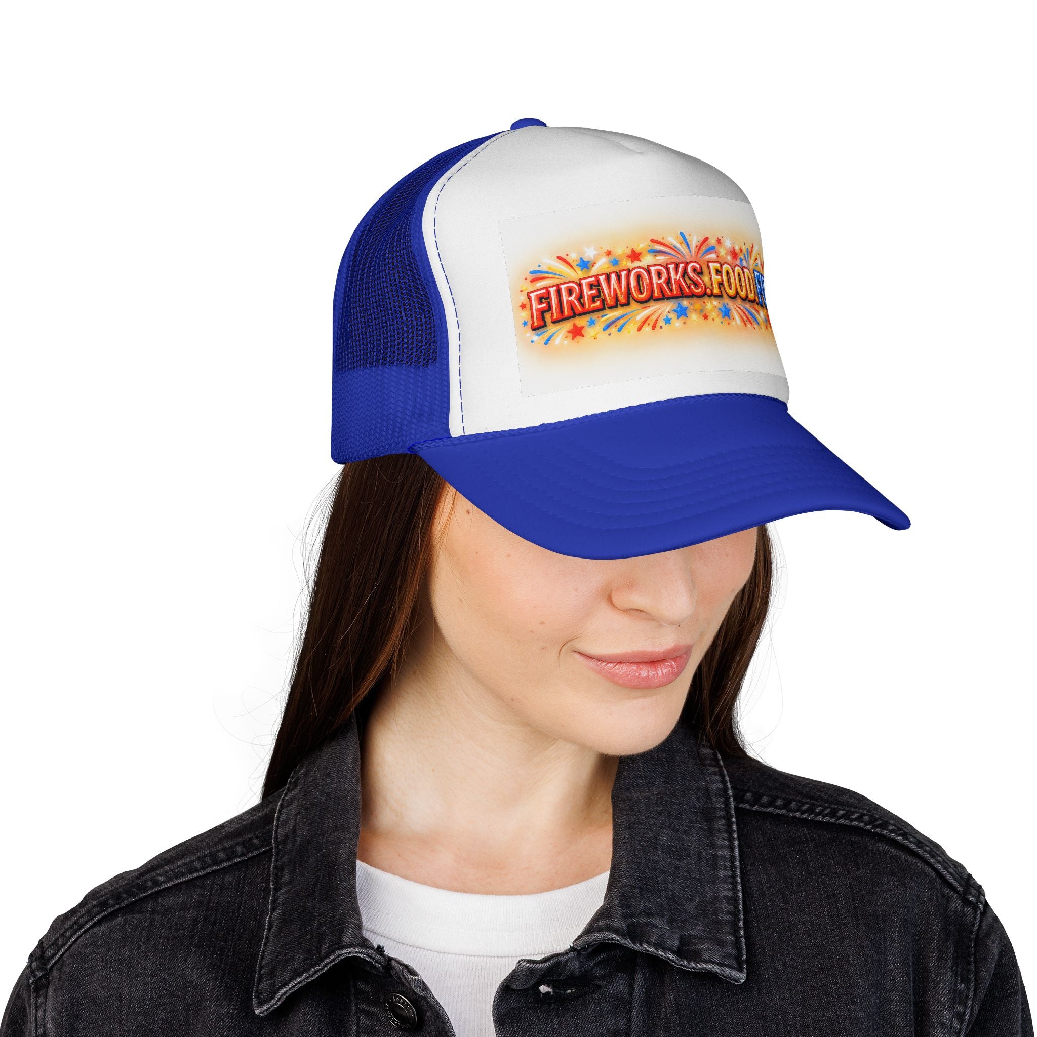 Trucker Hat - "Fireworks. Food. Fun." Fourth of July Celebration Cap