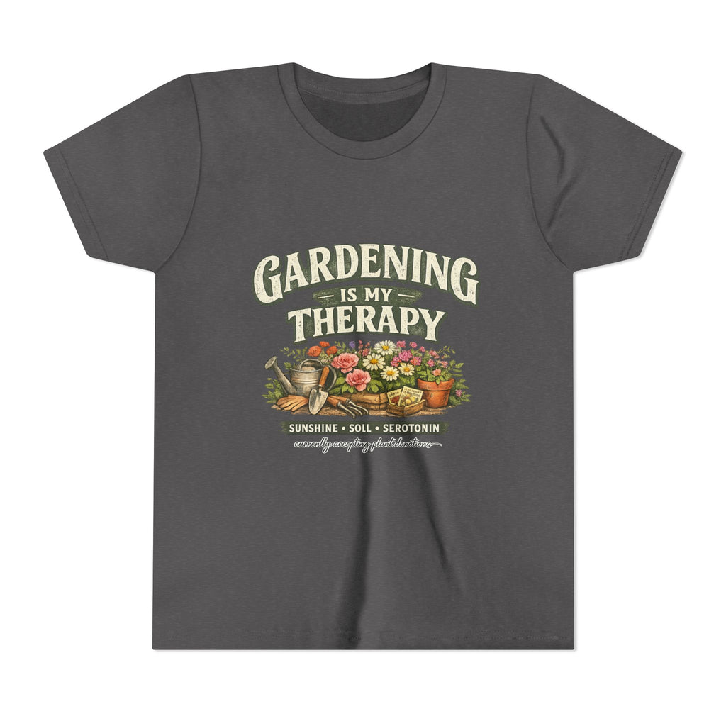"Gardening Is My Therapy" Floral Kids Shirt