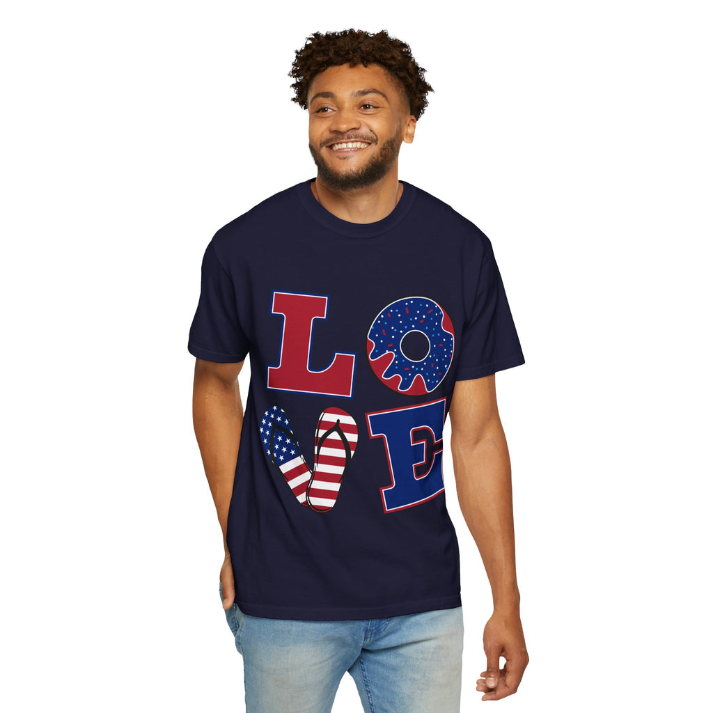 Patriotic 'LOVE' & '’Merica' Graphic T-Shirt – Fourth of July USA Tee