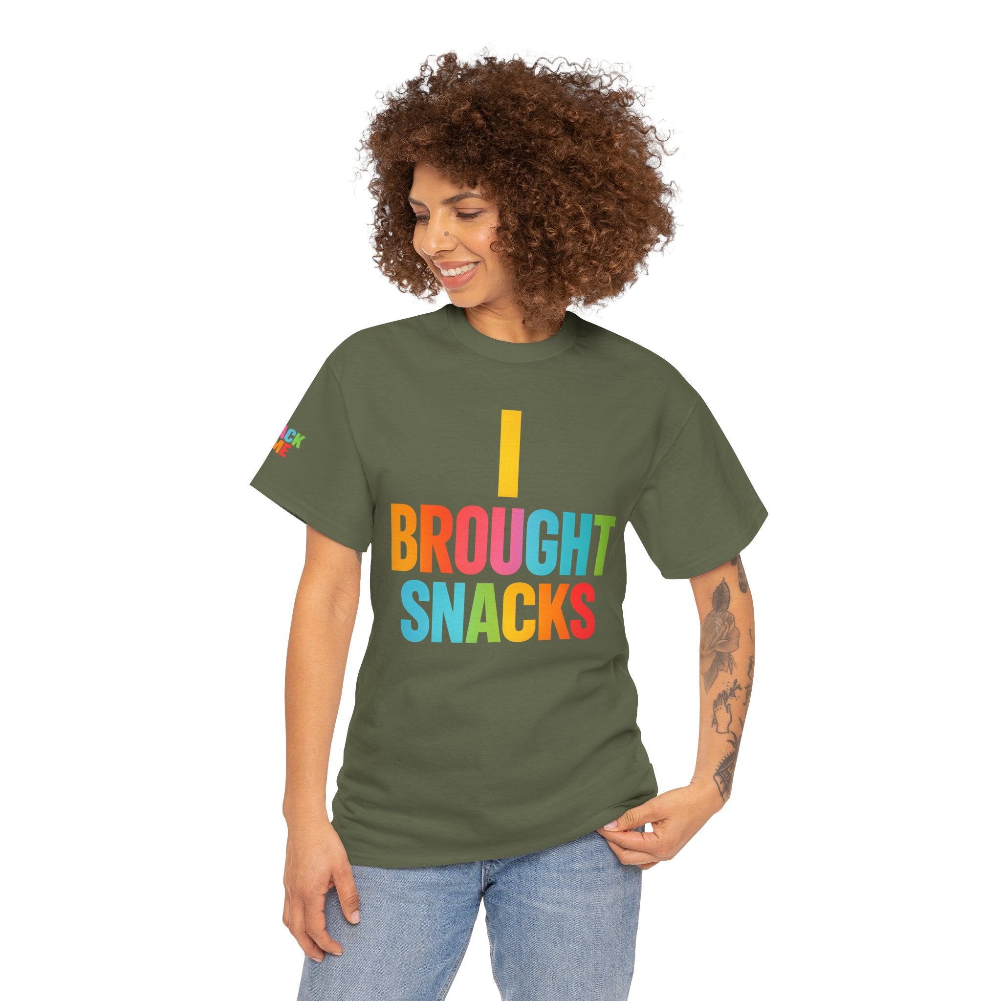 T-Shirt — "I Brought Snacks" Colorful Funny Graphic Tee