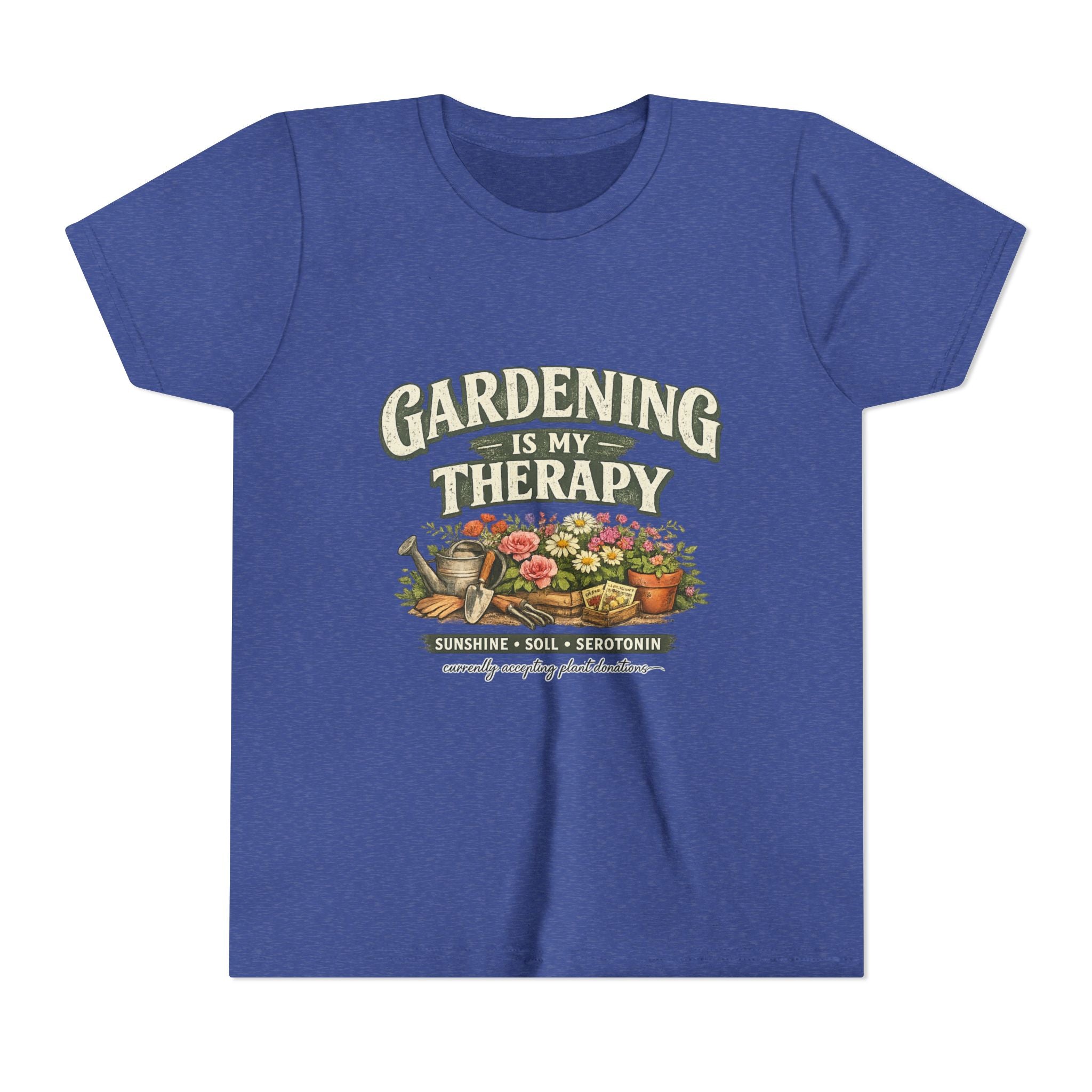 "Gardening Is My Therapy" Floral Kids Shirt