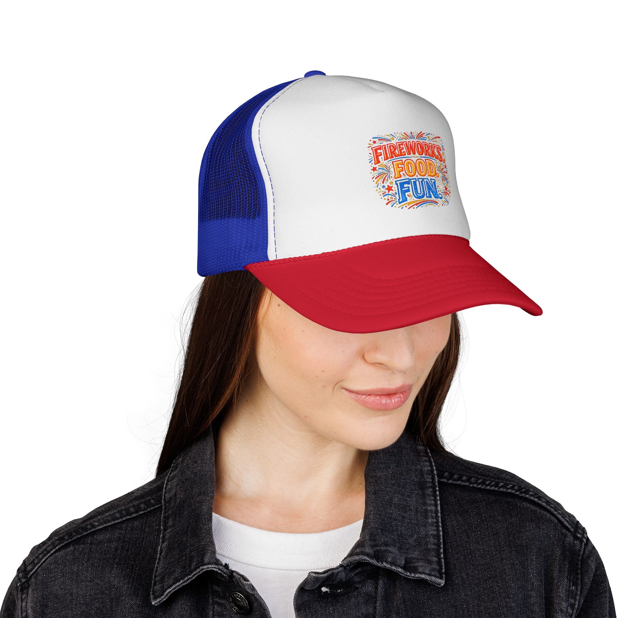 Trucker Cap — Fireworks Food Fun Retro Festival Mesh Hat