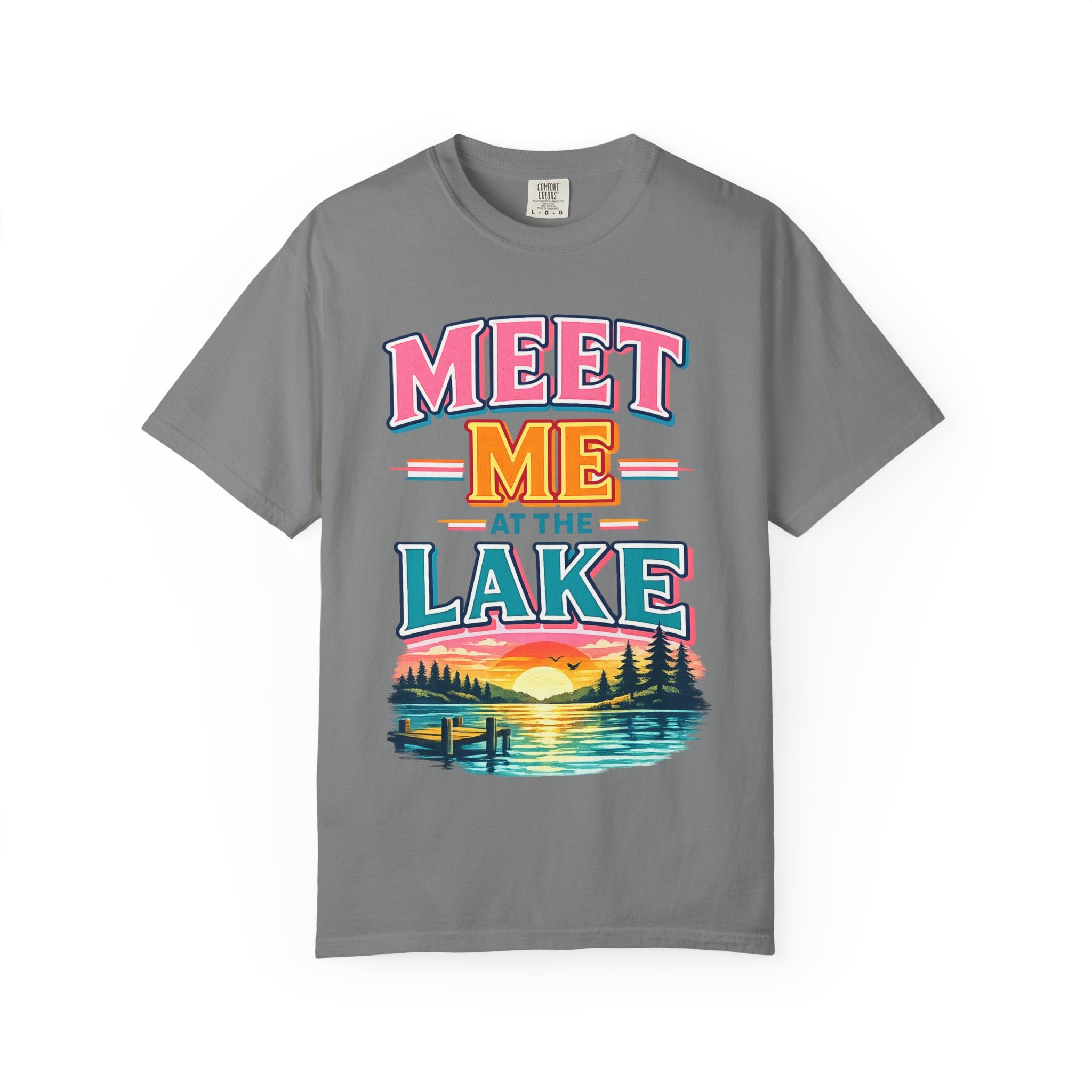 Meet Me at the Lake T-Shirt — Vintage Lakeside Sunset Graphic Tee