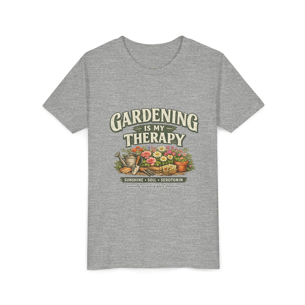 "Gardening Is My Therapy" Floral Kids Shirt