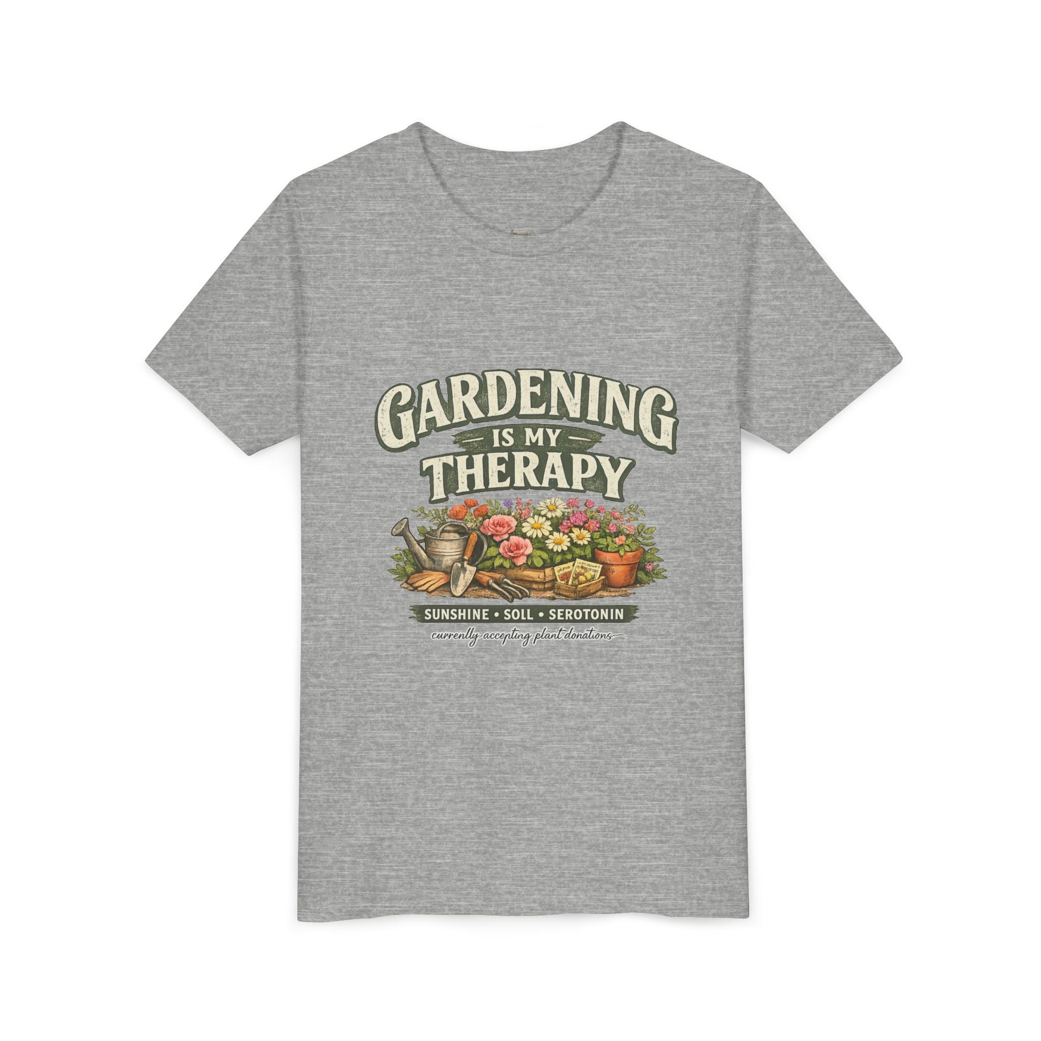 "Gardening Is My Therapy" Floral Kids Shirt