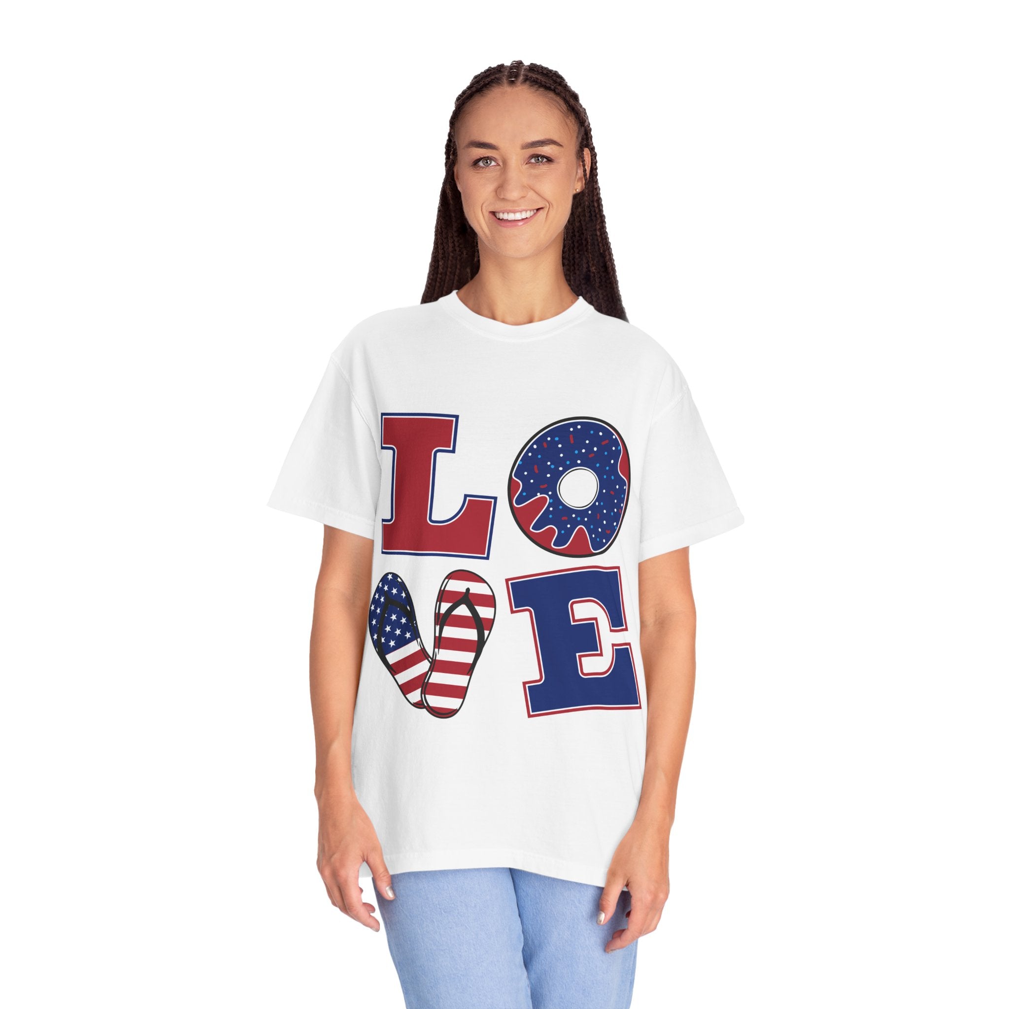 Patriotic 'LOVE' & '’Merica' Graphic T-Shirt – Fourth of July USA Tee
