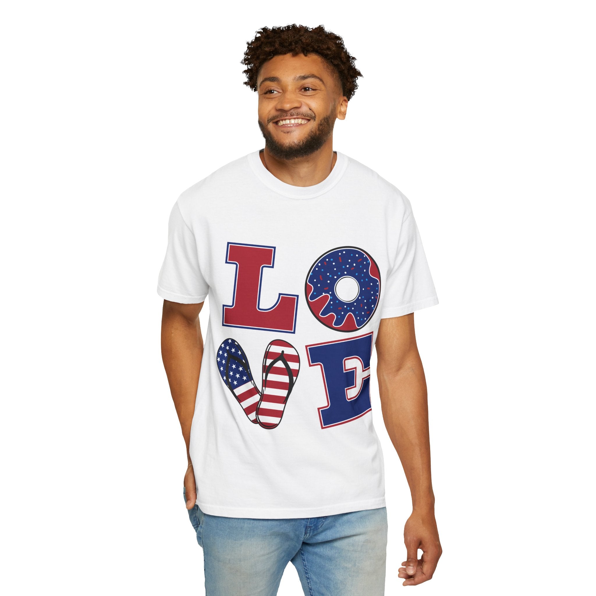 Patriotic 'LOVE' & '’Merica' Graphic T-Shirt – Fourth of July USA Tee