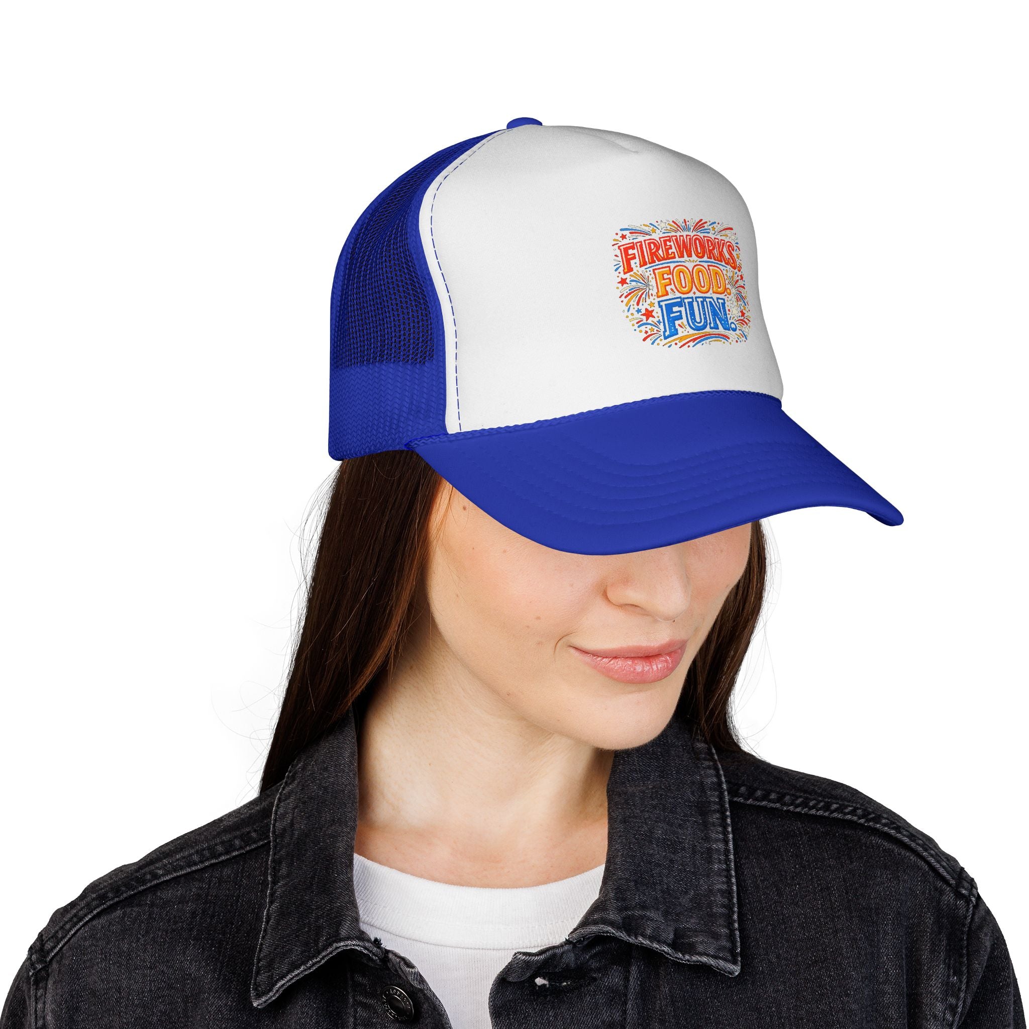 Trucker Cap — Fireworks Food Fun Retro Festival Mesh Hat