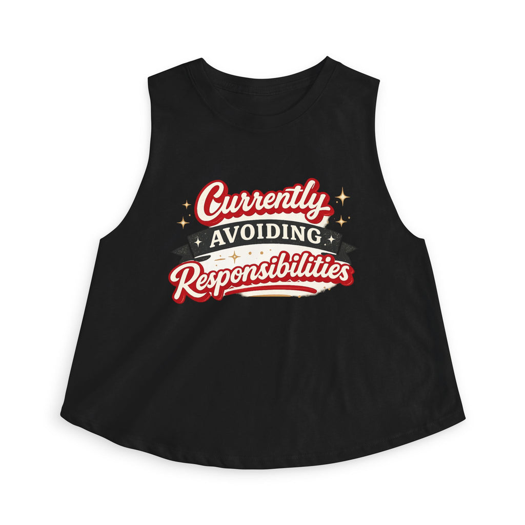 Currently Avoiding Responsibilities Crop Top — Funny Women's Graphic Tank