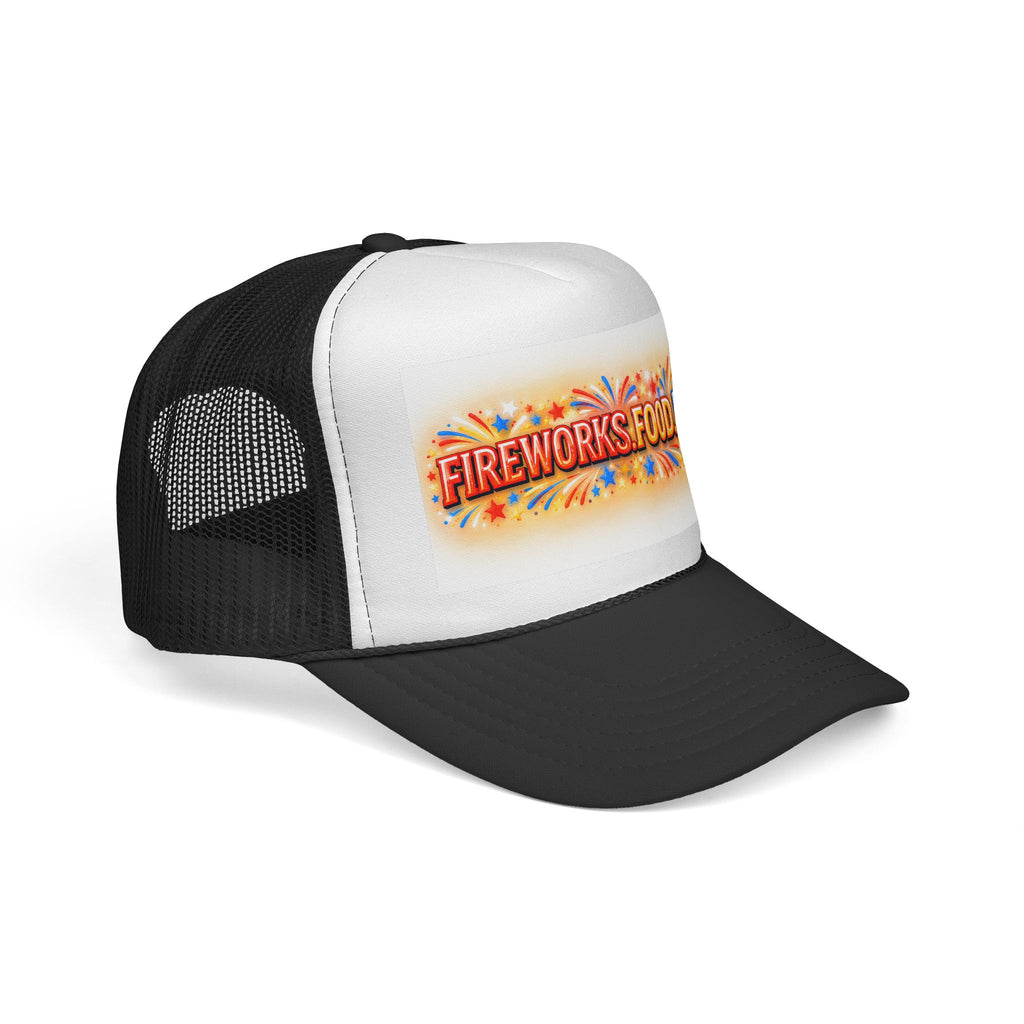 Trucker Hat - "Fireworks. Food. Fun." Fourth of July Celebration Cap