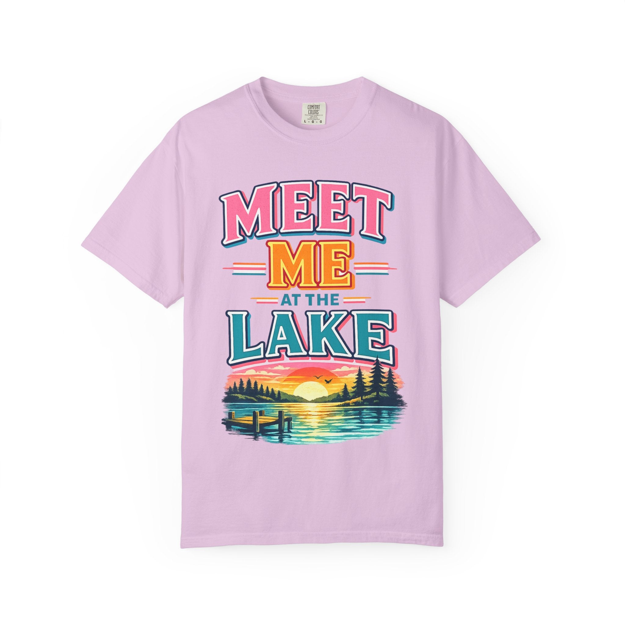 Meet Me at the Lake T-Shirt — Vintage Lakeside Sunset Graphic Tee