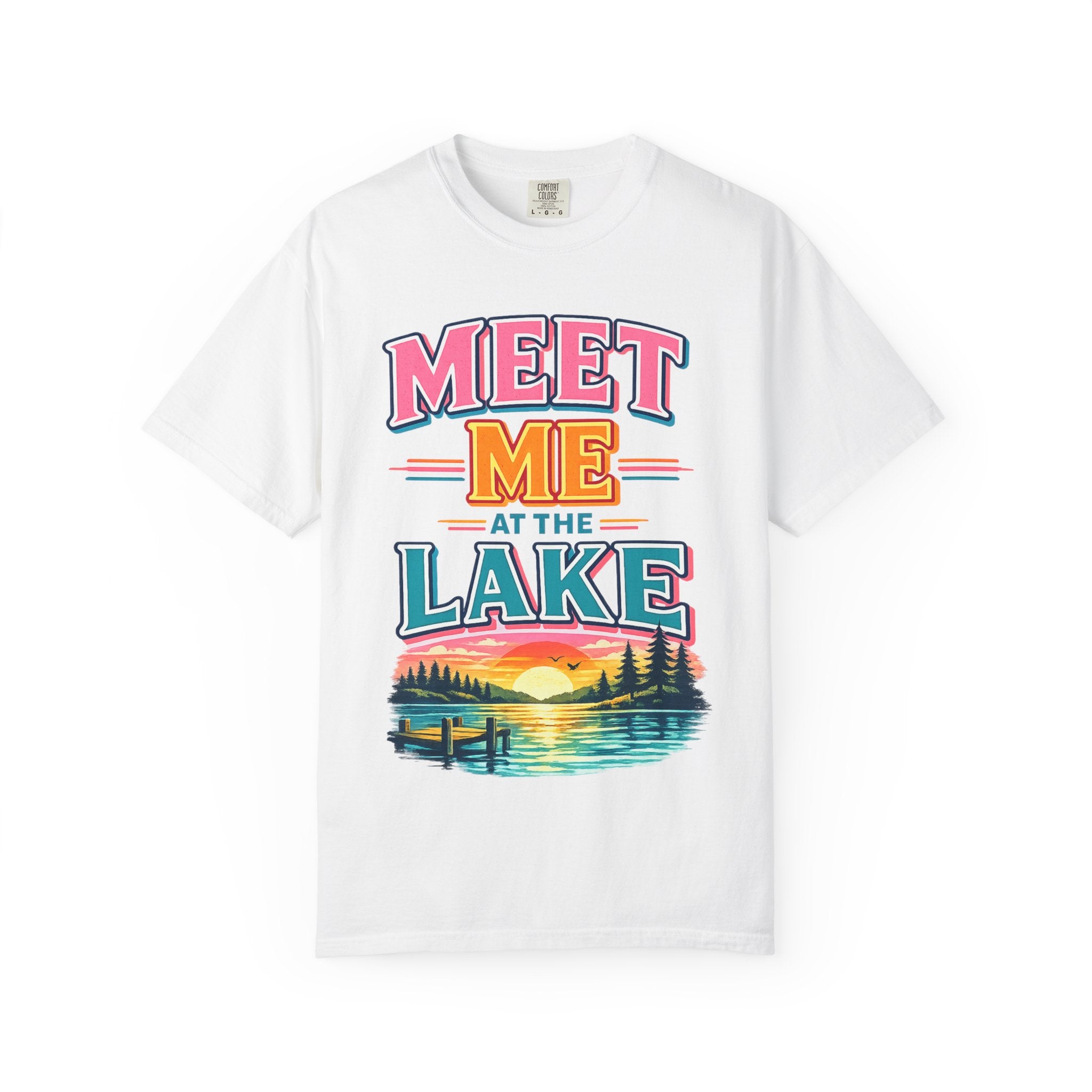 Meet Me at the Lake T-Shirt — Vintage Lakeside Sunset Graphic Tee