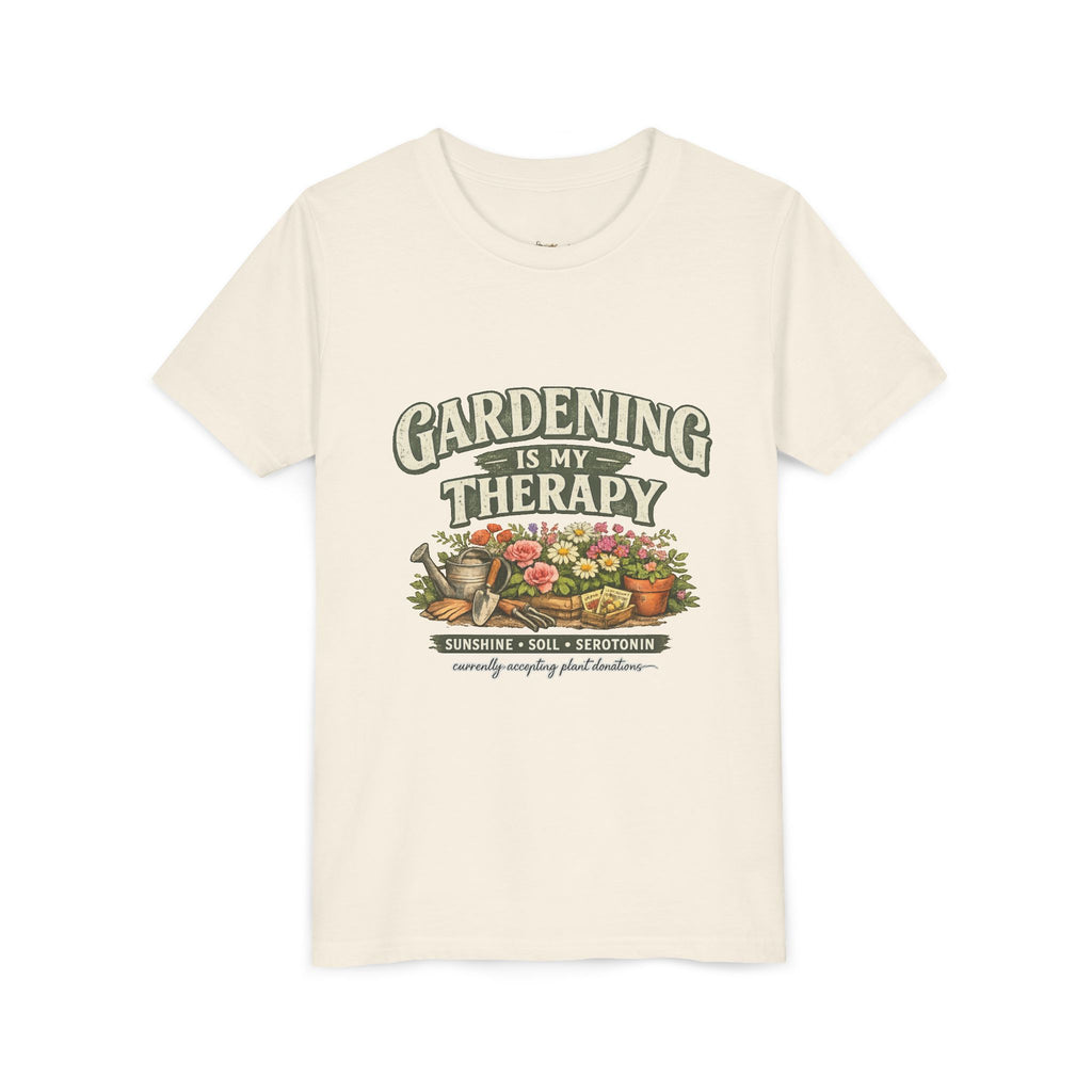 "Gardening Is My Therapy" Floral Kids Shirt