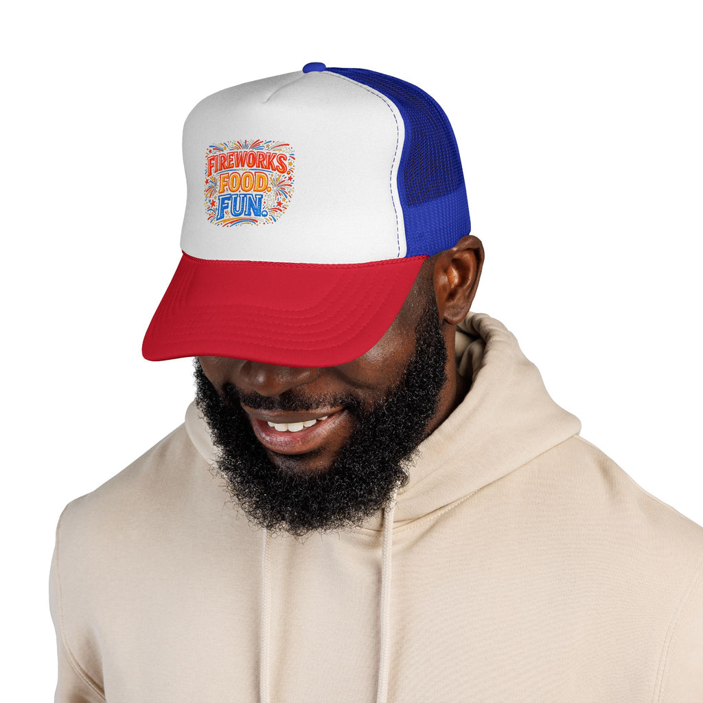 Trucker Cap — Fireworks Food Fun Retro Festival Mesh Hat