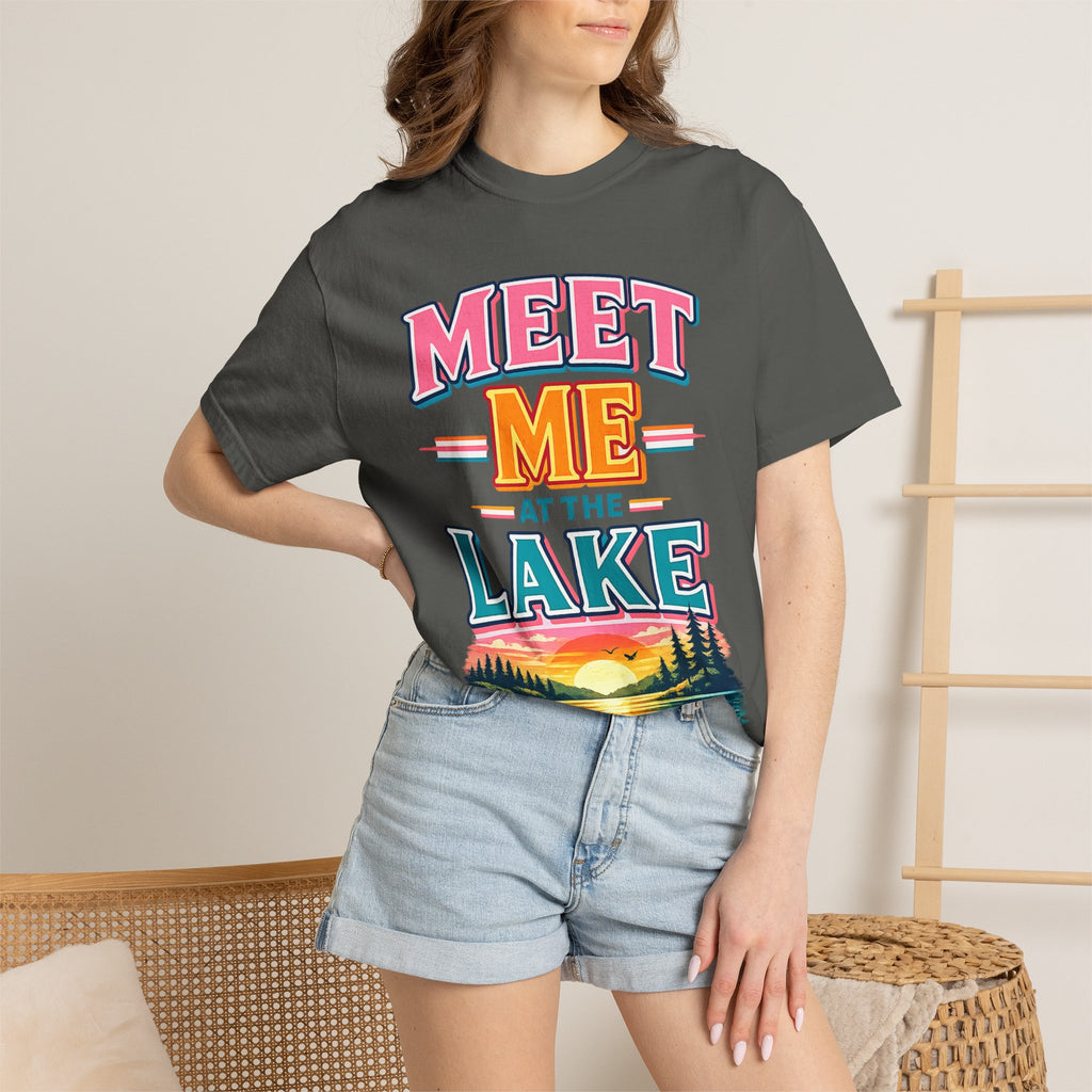 Meet Me at the Lake T-Shirt — Vintage Lakeside Sunset Graphic Tee