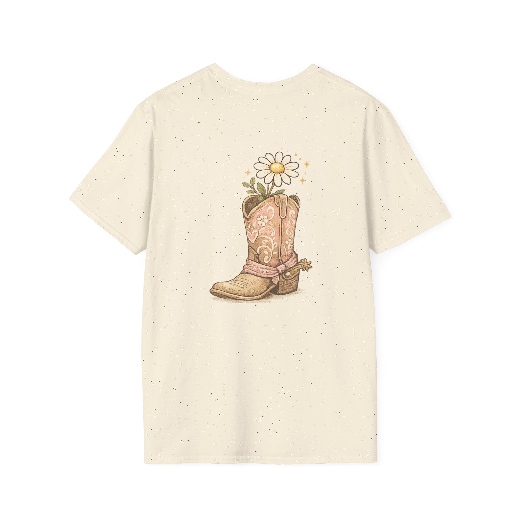 T-Shirt — "Saved & Smiling" Floral Cowboy Boots Christian Graphic Tee