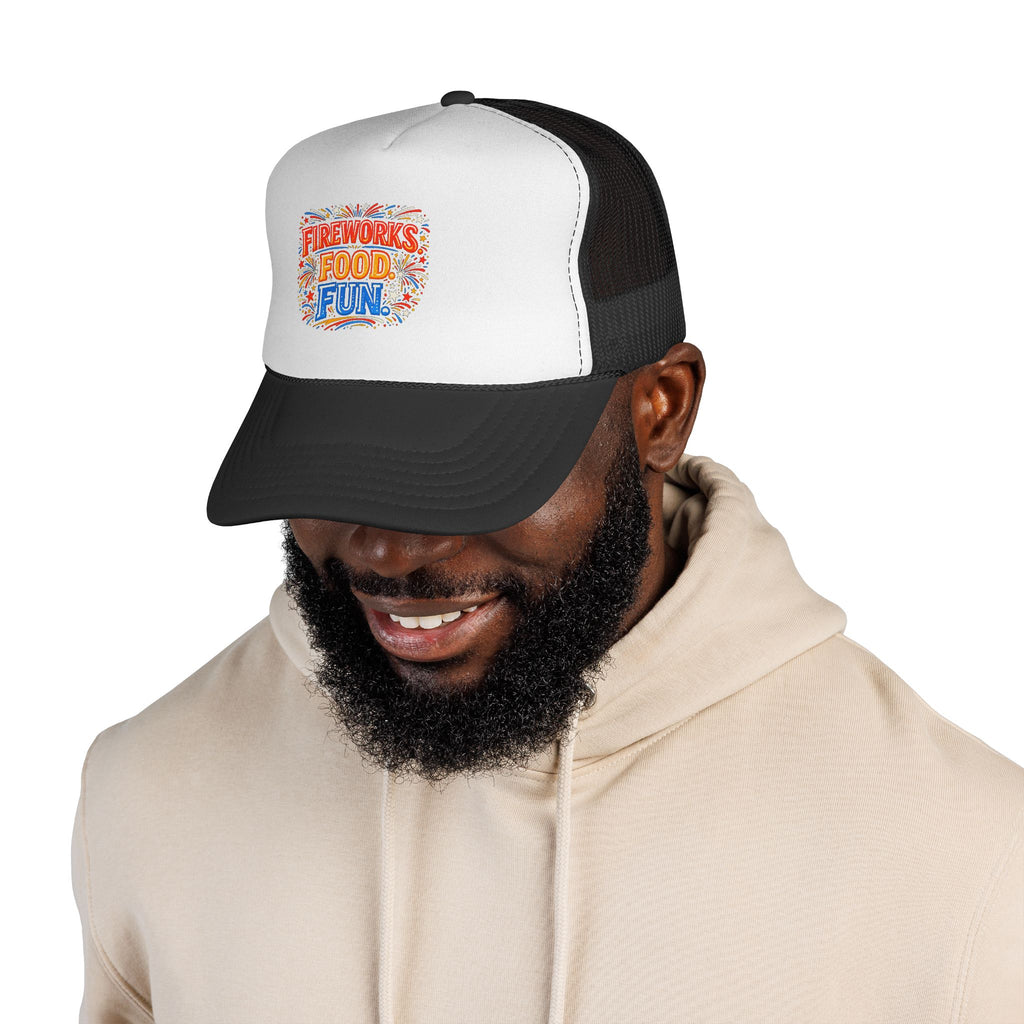 Trucker Cap — Fireworks Food Fun Retro Festival Mesh Hat