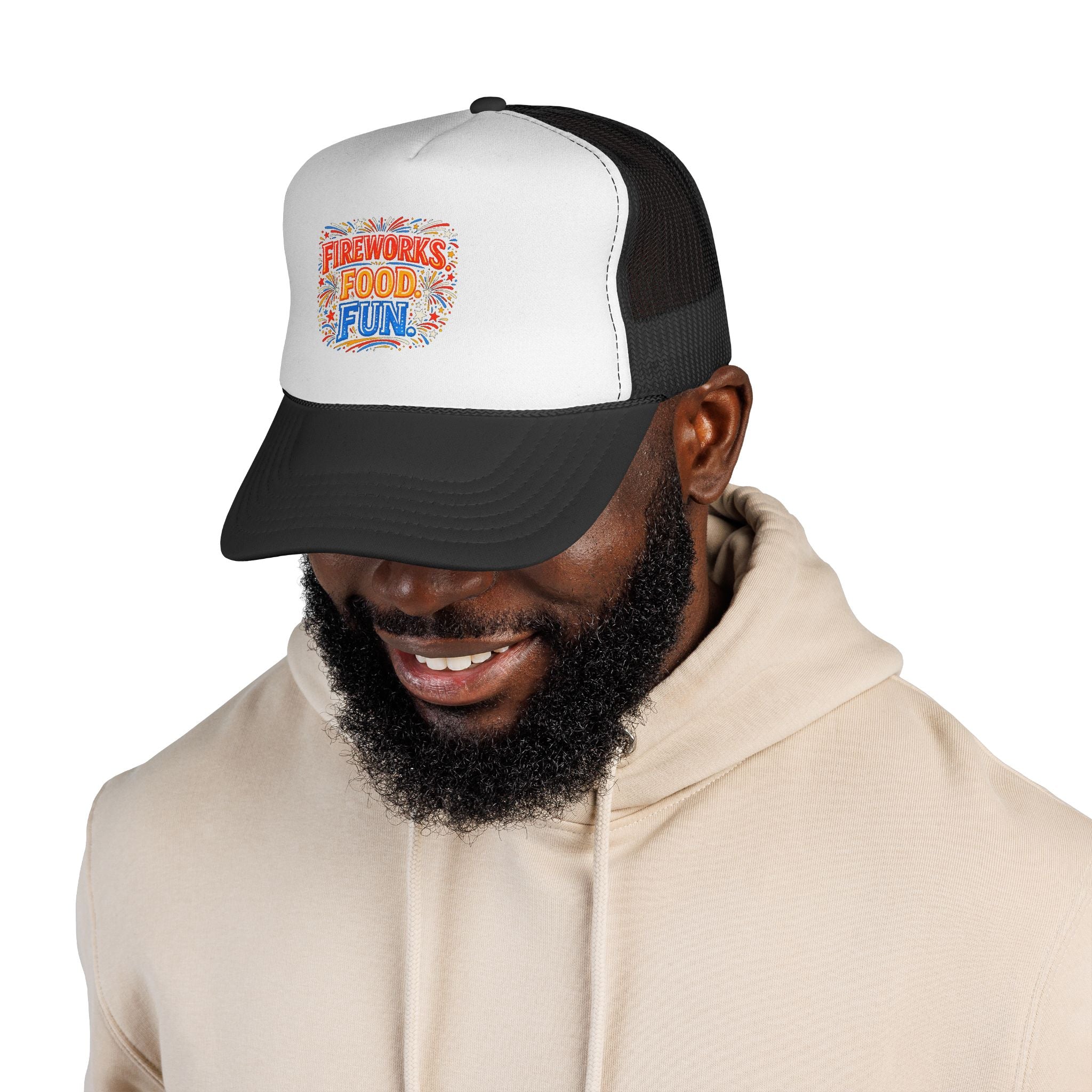 Trucker Cap — Fireworks Food Fun Retro Festival Mesh Hat