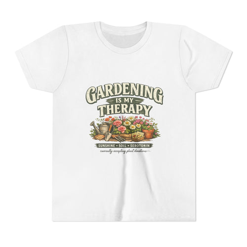 "Gardening Is My Therapy" Floral Kids Shirt