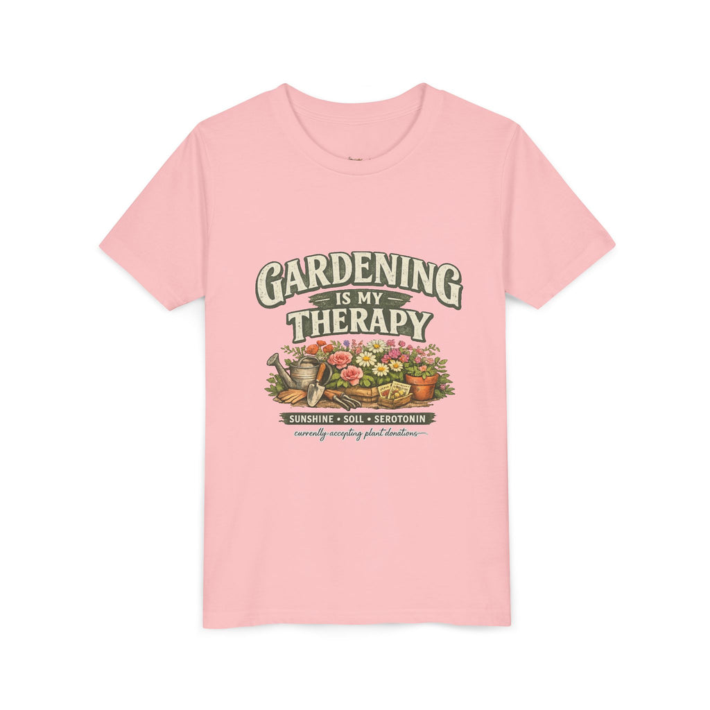 "Gardening Is My Therapy" Floral Kids Shirt