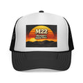 M22 Michigan’s Happy Place Trucker Cap — Retro Sunset Road-Trip Hat