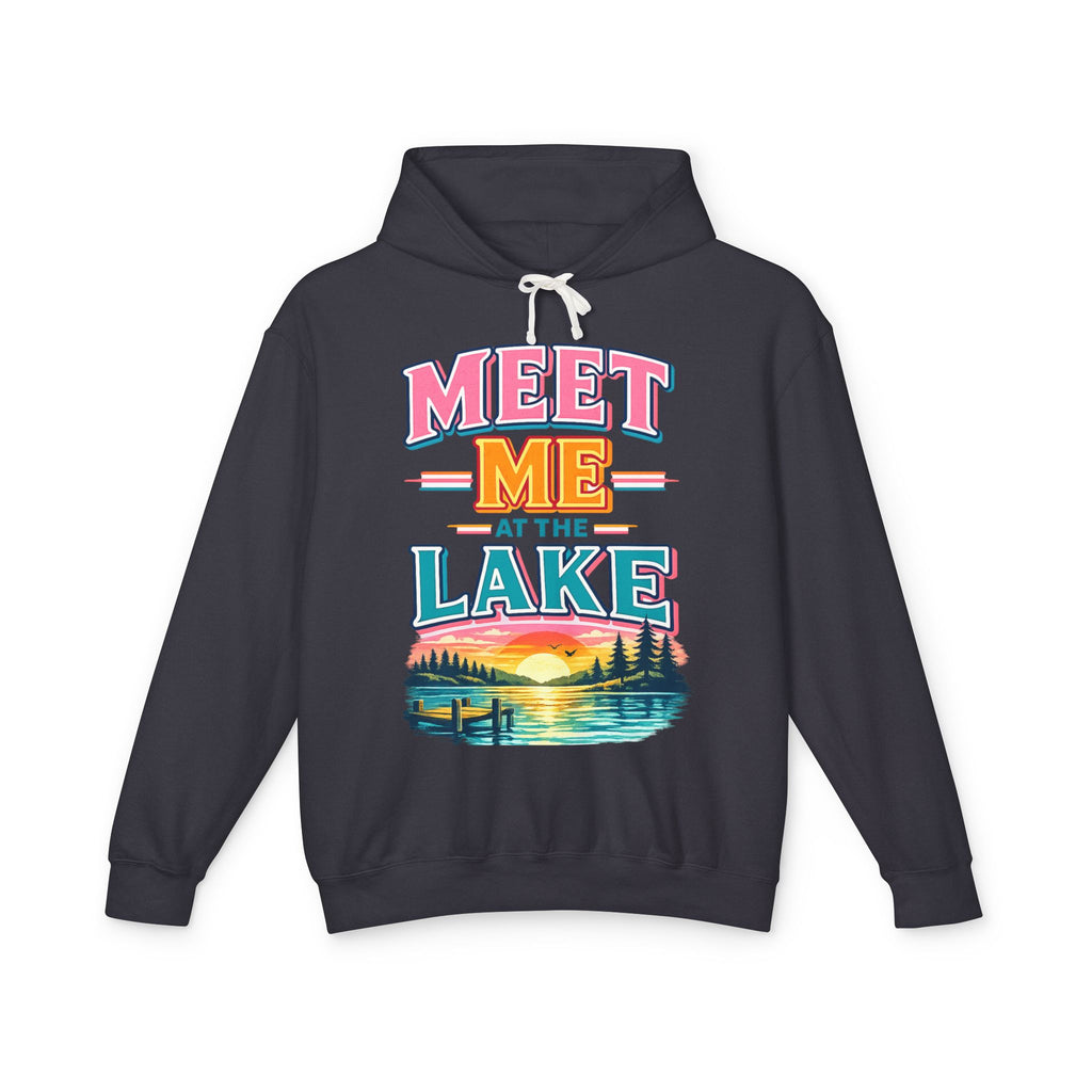 Meet Me at the Lake Hoodie – Vintage Lakeside Sunset Graphic Hoodie