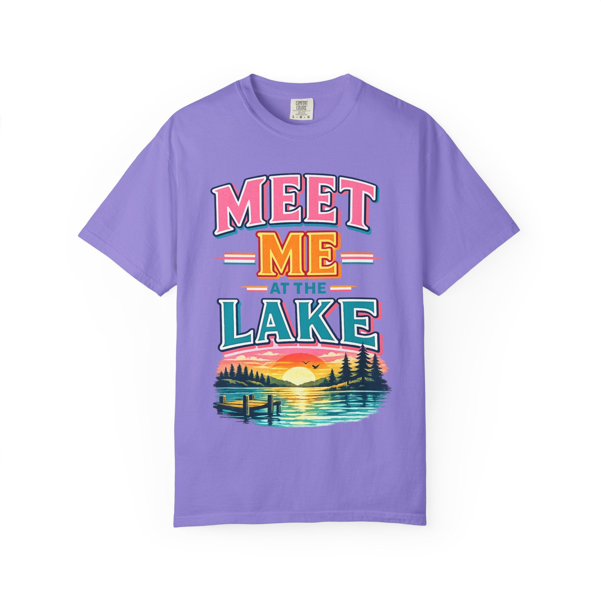 Meet Me at the Lake T-Shirt — Vintage Lakeside Sunset Graphic Tee
