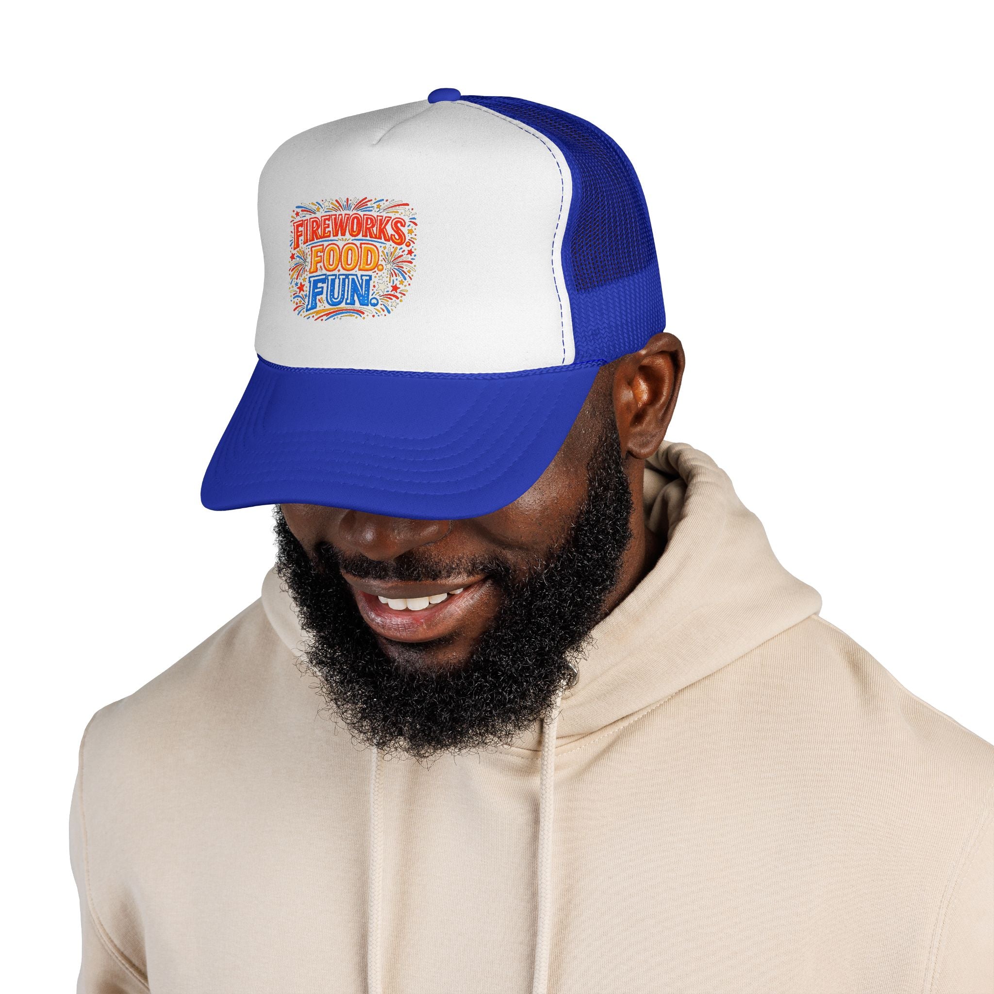Trucker Cap — Fireworks Food Fun Retro Festival Mesh Hat
