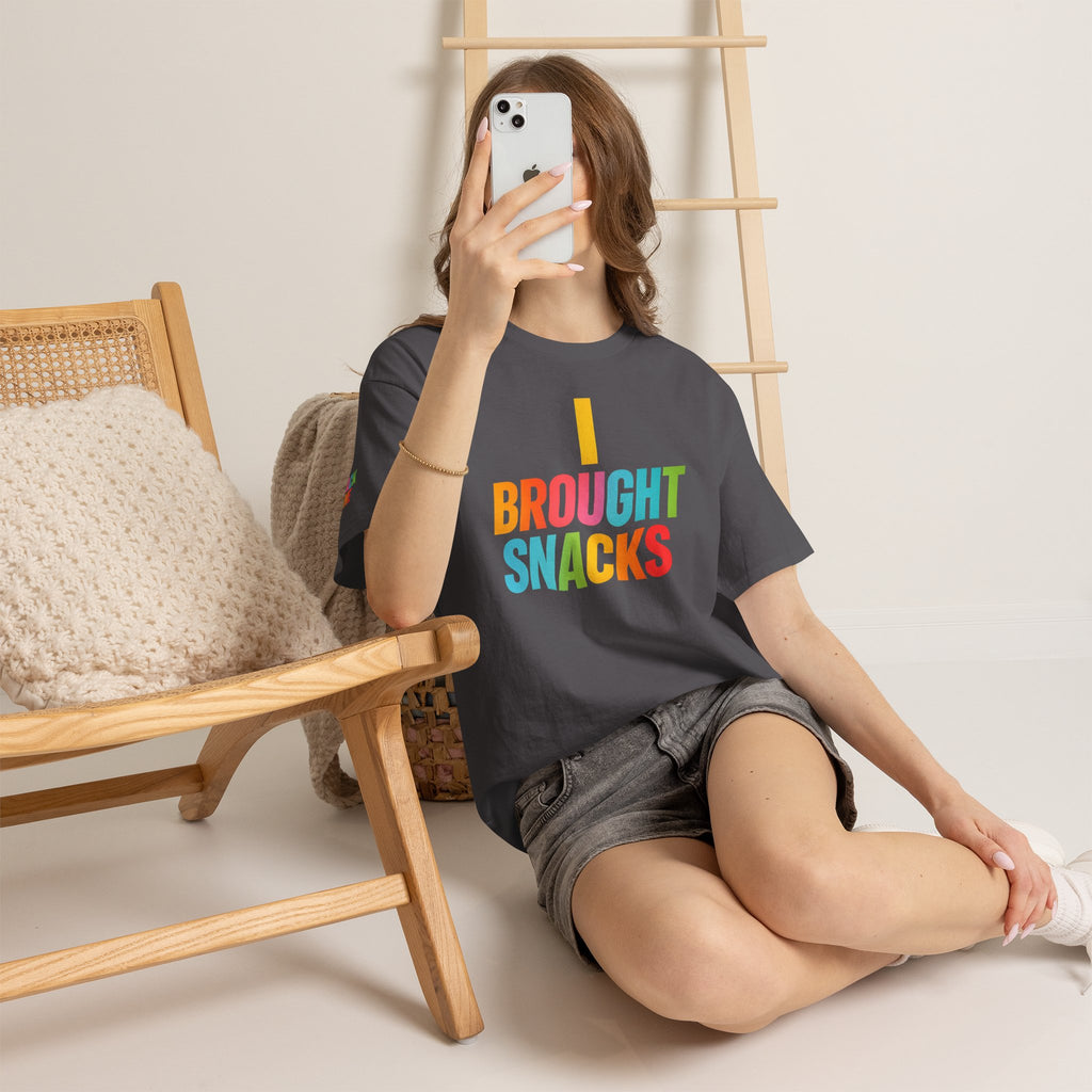 T-Shirt — "I Brought Snacks" Colorful Funny Graphic Tee