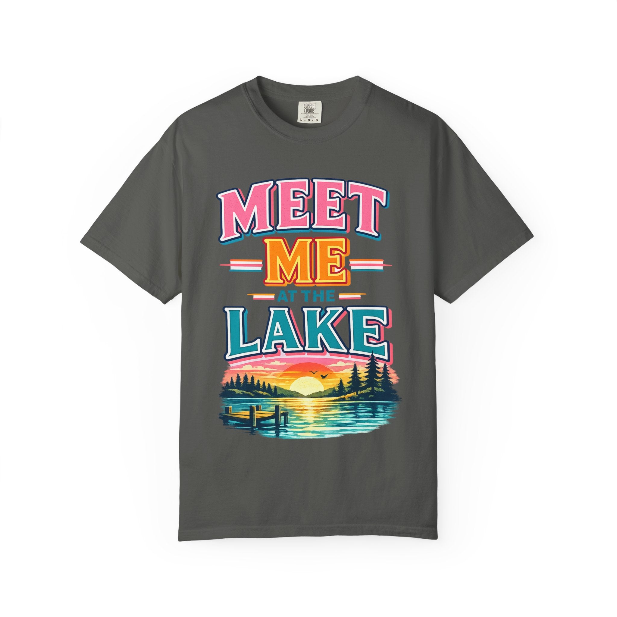 Meet Me at the Lake T-Shirt — Vintage Lakeside Sunset Graphic Tee