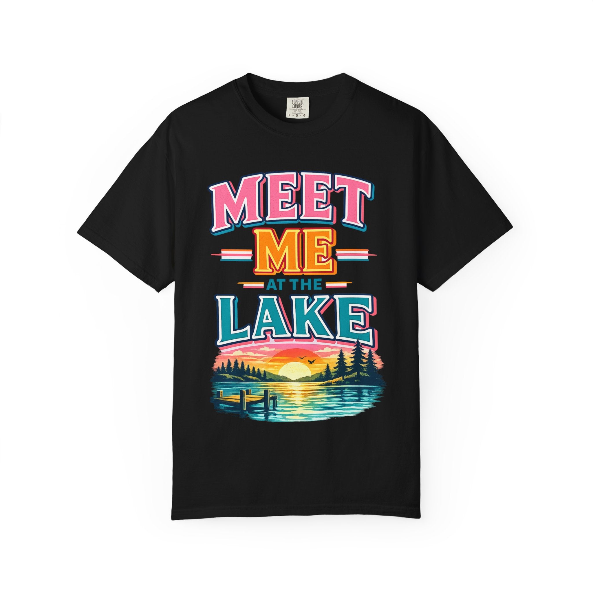 Meet Me at the Lake T-Shirt — Vintage Lakeside Sunset Graphic Tee