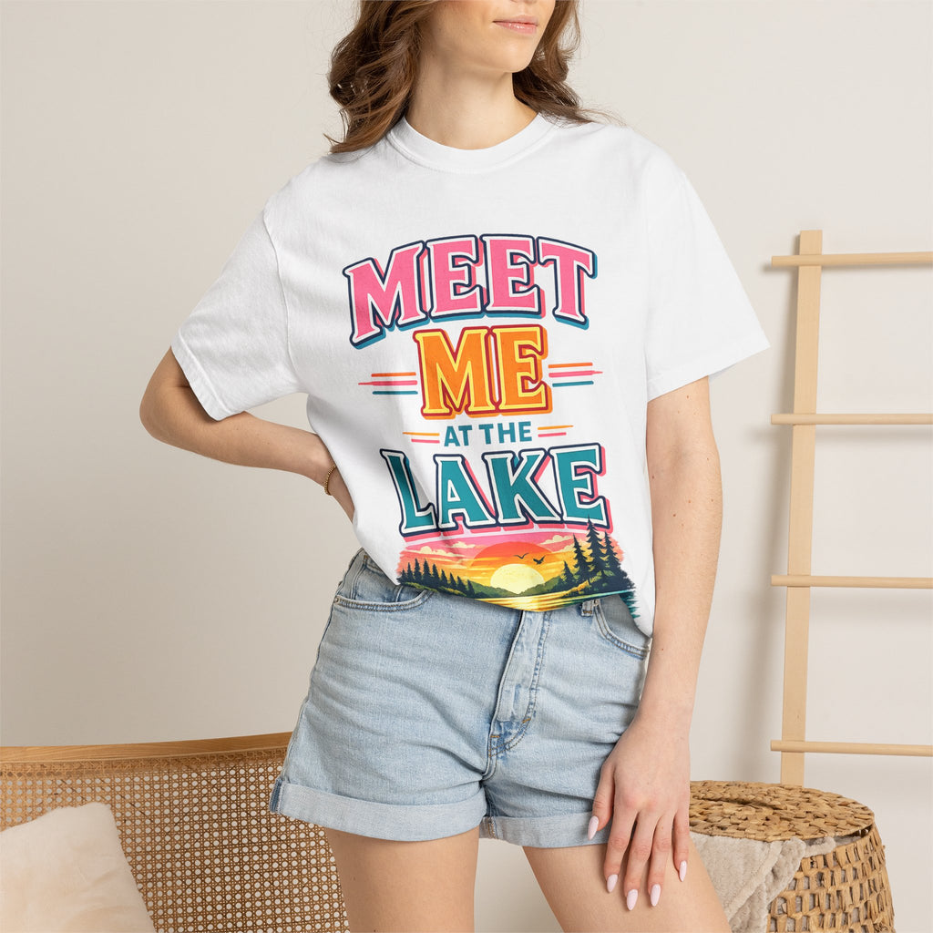Meet Me at the Lake T-Shirt — Vintage Lakeside Sunset Graphic Tee
