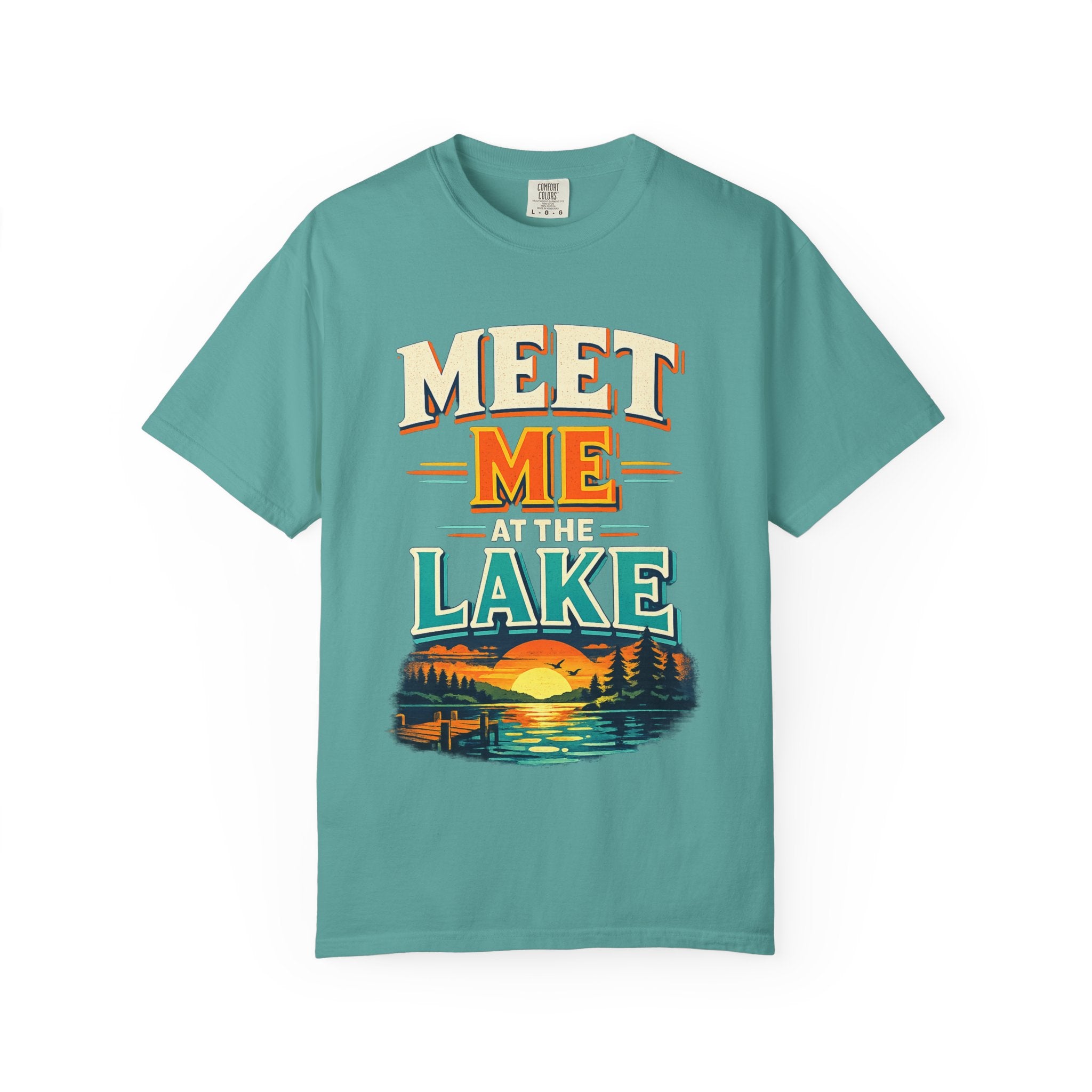 Meet Me at the Lake T-Shirt — Vintage Sunset Lake Graphic Tee