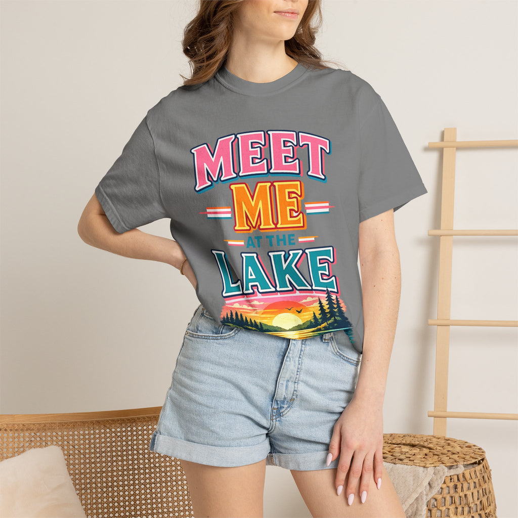 Meet Me at the Lake T-Shirt — Vintage Lakeside Sunset Graphic Tee