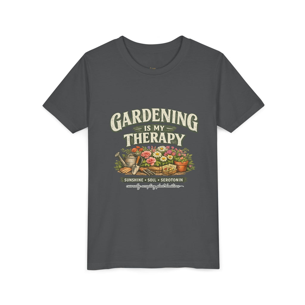 "Gardening Is My Therapy" Floral Kids Shirt