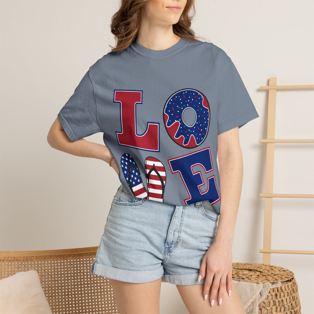 Patriotic 'LOVE' & '’Merica' Graphic T-Shirt – Fourth of July USA Tee