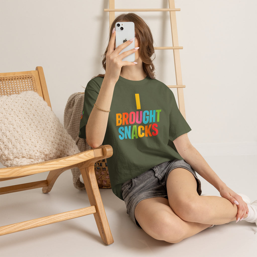 T-Shirt — "I Brought Snacks" Colorful Funny Graphic Tee