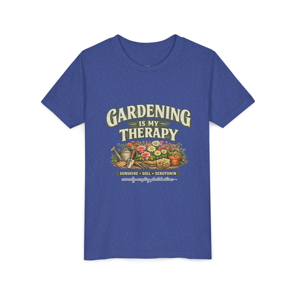 "Gardening Is My Therapy" Floral Kids Shirt