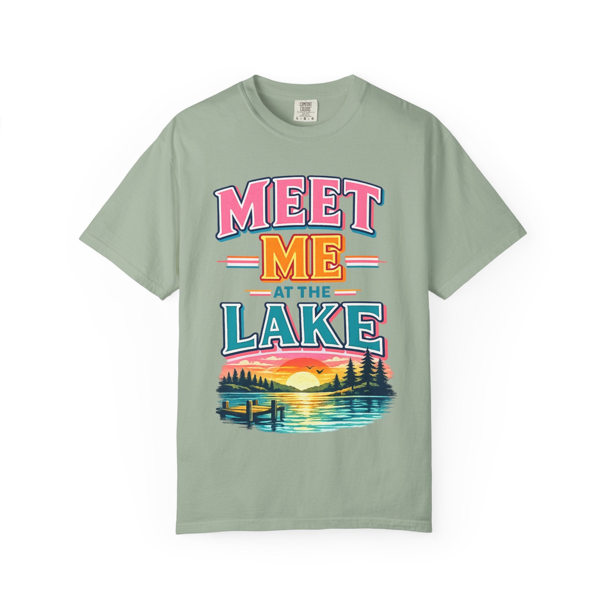 Meet Me at the Lake T-Shirt — Vintage Lakeside Sunset Graphic Tee