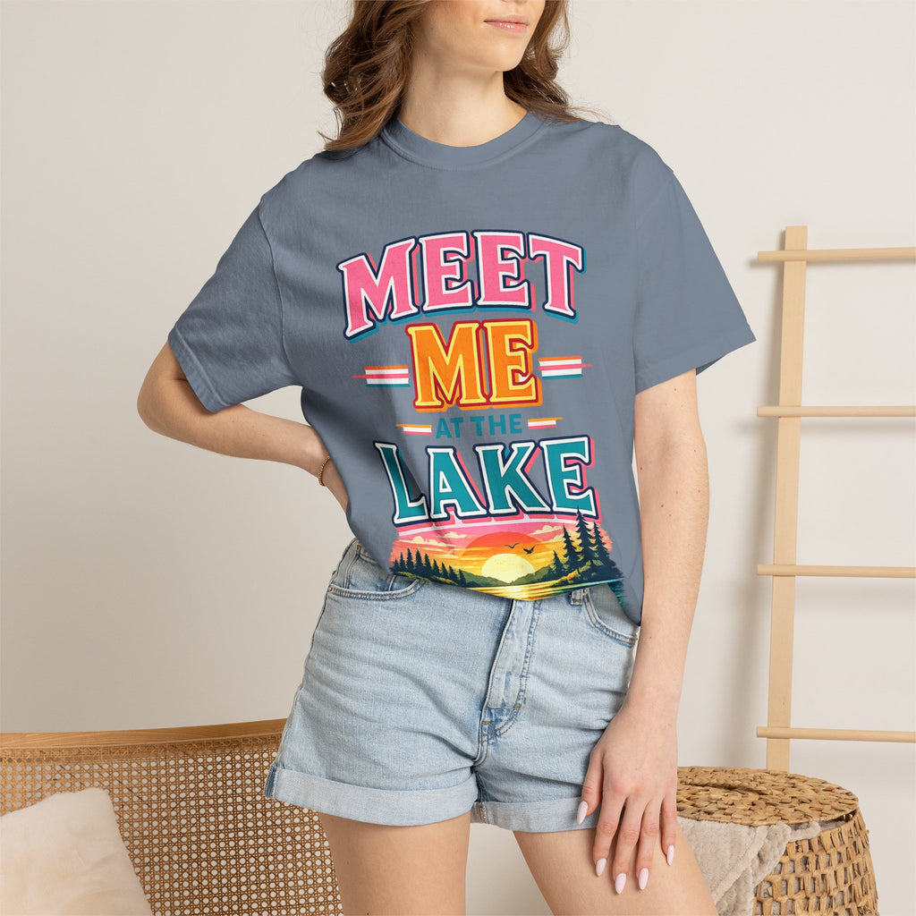 Meet Me at the Lake T-Shirt — Vintage Lakeside Sunset Graphic Tee